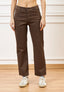 Pantalone cinque tasche con gamba dritta - MARRONE