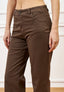Pantalone cinque tasche con gamba dritta - MARRONE