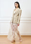 Giacca inserto retro in pizzo - BEIGE