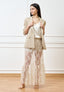 Giacca inserto retro in pizzo - BEIGE