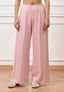 Pantalone palazzo gessato con zip laterale - ROSA