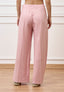 Pantalone palazzo gessato con zip laterale - ROSA