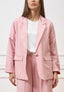 Giacca monopetto gessata - ROSA