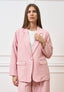 Giacca monopetto gessata - ROSA