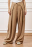 Pantalone largo con pince - CAMMELLO