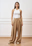 Pantalone largo con pince - CAMMELLO