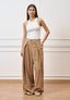 Pantalone largo con pince - CAMMELLO