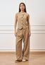 Pantalone ampio con pinces - CAMMELLO