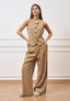 Pantalone ampio con pinces - CAMMELLO