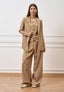 Pantalone ampio con pinces - CAMMELLO
