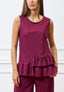 Blusa smanicata con volant sul fondo - INDIA