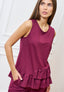 Blusa smanicata con volant sul fondo - INDIA
