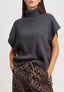 Maglia smanicata con collo alto - GRIGIO MEDIO