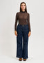 Jeans palazzo con elastico retro - BLU