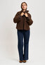 Cappotto corto con interno piumino - MARRONE