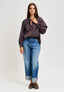 Jeans a vita alta con risvolto - JEANS
