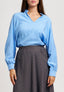 Camicia effetto stropicciato - CELESTE