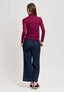 T-shirt dolcevita arricciata - BORDEAUX