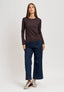 T-shirt viscosa manica lunga - MARRONE