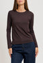 T-shirt viscosa manica lunga - MARRONE
