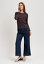 T-shirt viscosa manica lunga - MARRONE