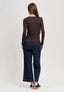 T-shirt viscosa manica lunga - MARRONE