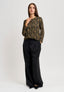 Blusa in fantasia floreale - NERO
