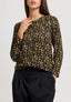 Blusa in fantasia floreale - NERO
