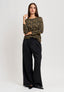 Blusa in fantasia floreale - NERO
