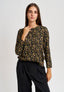 Blusa in fantasia floreale - NERO