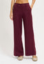 Pantalone palazzo mano lana elastico retro - BORDEAUX
