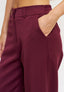 Pantalone palazzo mano lana elastico retro - BORDEAUX