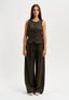 Pantalone con pinces gessato lurex - MILITARE