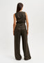 Pantalone con pinces gessato lurex - MILITARE