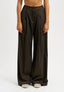 Pantalone con pinces gessato lurex - MILITARE