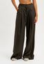 Pantalone con pinces gessato lurex - MILITARE