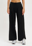 Pantalone palazzo mano lana elastico retro - NERO