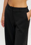 Pantalone palazzo mano lana elastico retro - NERO
