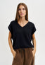 Maglia smanicata in misto alpaca - NERO