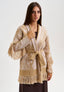 Cappotto in maglia jacquard - BEIGE/ROSA