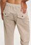 Pantalone balloon pince sul fondo - BEIGE