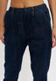 Jeans cavallo sceso elastico in vita - BLU
