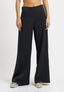 Pantalone palazzo a vita alta con zip laterale - NERO