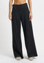 Pantalone palazzo a vita alta con zip laterale - NERO