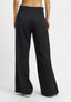 Pantalone palazzo a vita alta con zip laterale - NERO