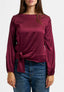 Blusa in raso con nodo - BORDEAUX