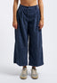 Pantalone in velluto crop con pinces - BLU