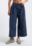 Pantalone in velluto crop con pinces - BLU