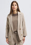 Giacca aperta over in velluto - BEIGE