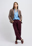 Balloon trousers with bottom pleats - BORDEAUX